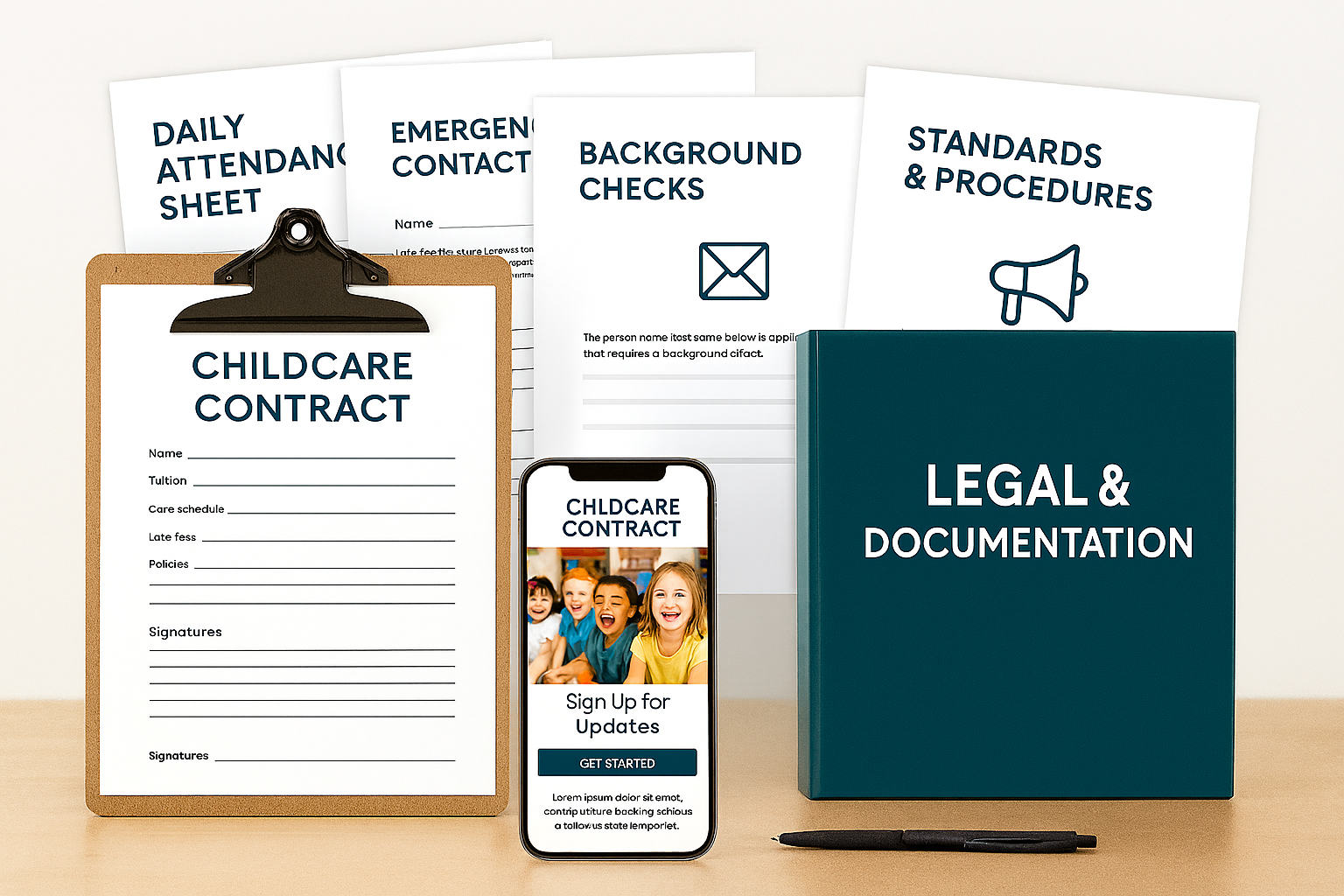 Professional legal forms and documentation for childcare